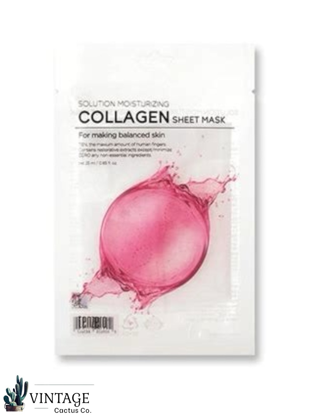 TENZERO Collagen Sheet Mask - Moisturizing Mask Korean Skincare K-Beauty 5 PC
